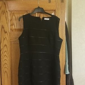Women's sz14 black Calvin Klein dress w/ zippers